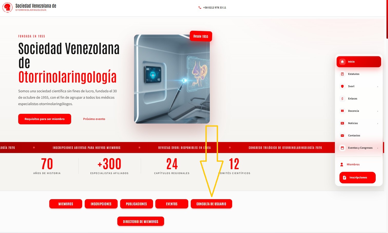 Pagina principal de SVORL