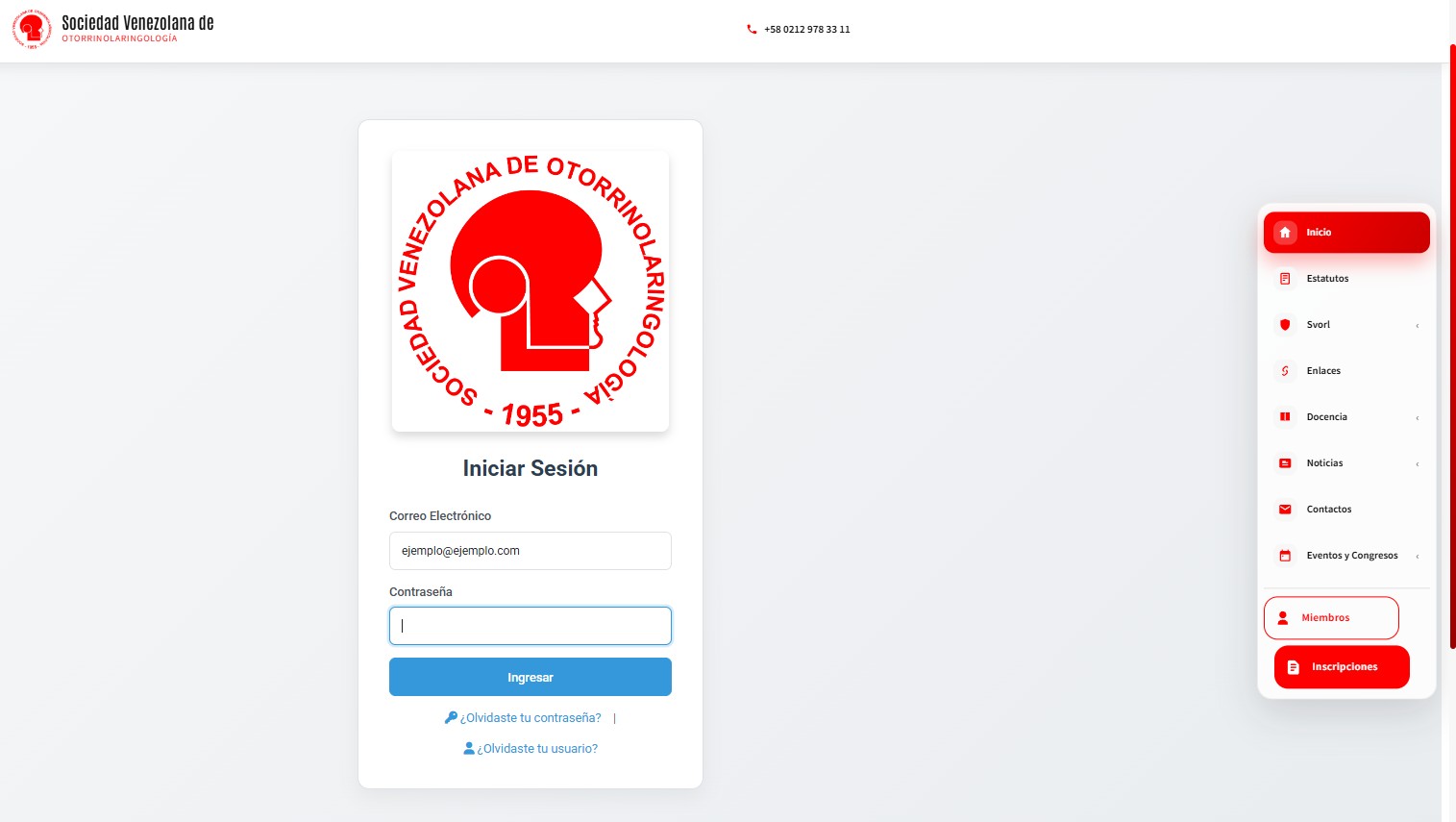 Pagina de login